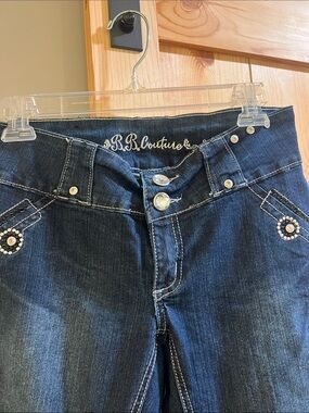 BB couture Women's Dark Blue Embellished Low-Rise Jeans size 11